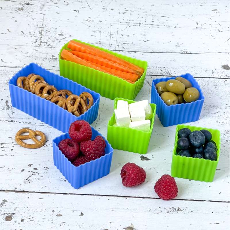 Yumbox - Silikoneforme til Madkassen - 6 stk. - Blå/Grøn